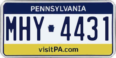 PA license plate MHY4431
