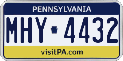PA license plate MHY4432
