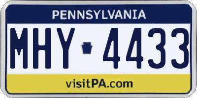 PA license plate MHY4433