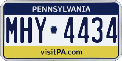 PA license plate MHY4434