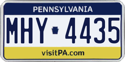PA license plate MHY4435