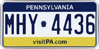 PA license plate MHY4436