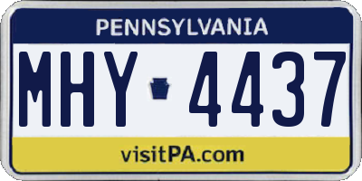 PA license plate MHY4437
