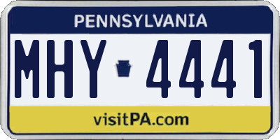 PA license plate MHY4441