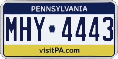 PA license plate MHY4443