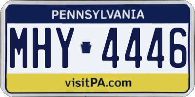 PA license plate MHY4446