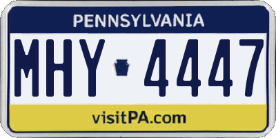 PA license plate MHY4447