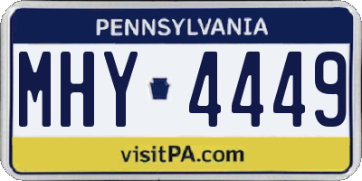 PA license plate MHY4449