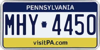 PA license plate MHY4450