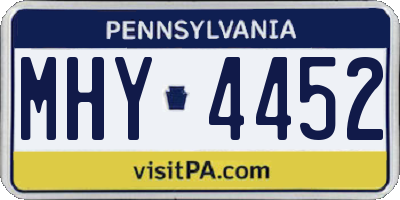 PA license plate MHY4452