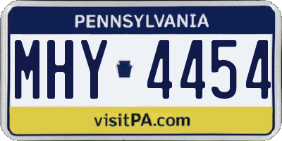 PA license plate MHY4454