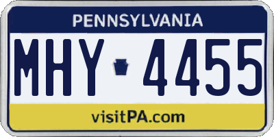 PA license plate MHY4455