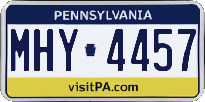 PA license plate MHY4457