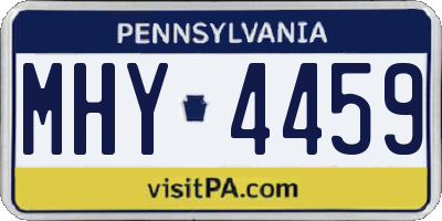 PA license plate MHY4459