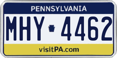 PA license plate MHY4462