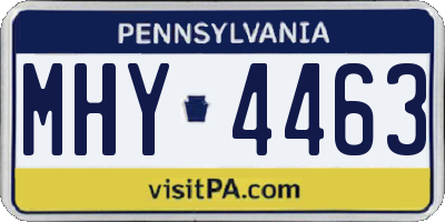 PA license plate MHY4463