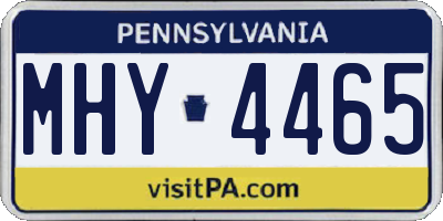 PA license plate MHY4465