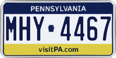 PA license plate MHY4467