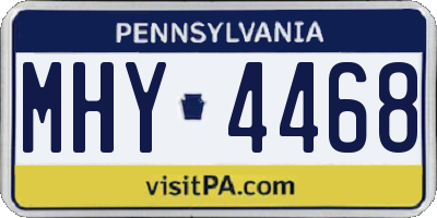 PA license plate MHY4468