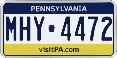 PA license plate MHY4472