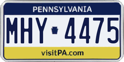 PA license plate MHY4475
