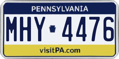 PA license plate MHY4476