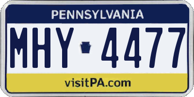 PA license plate MHY4477
