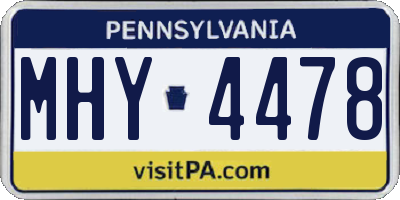 PA license plate MHY4478
