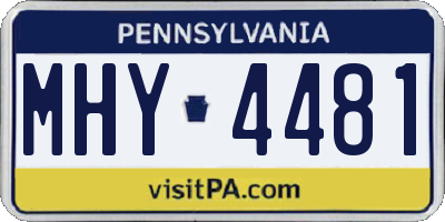 PA license plate MHY4481