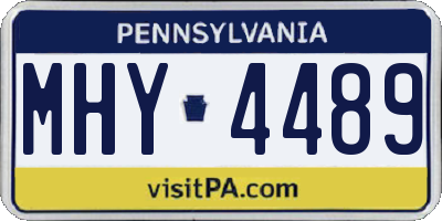 PA license plate MHY4489