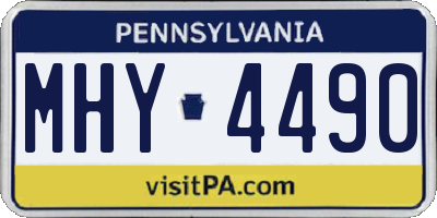 PA license plate MHY4490