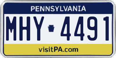 PA license plate MHY4491
