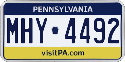 PA license plate MHY4492