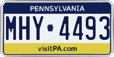 PA license plate MHY4493