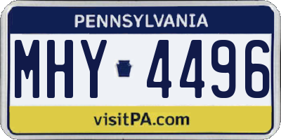 PA license plate MHY4496