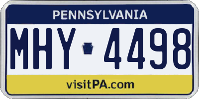 PA license plate MHY4498
