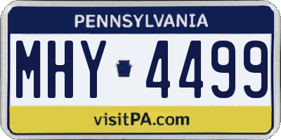 PA license plate MHY4499
