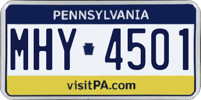 PA license plate MHY4501