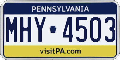 PA license plate MHY4503