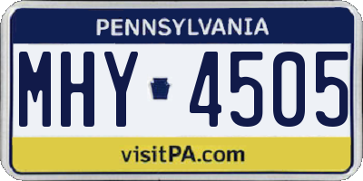PA license plate MHY4505