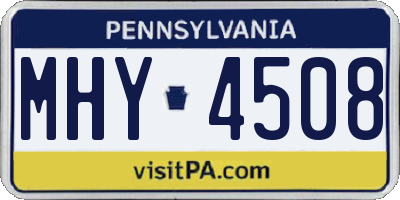 PA license plate MHY4508