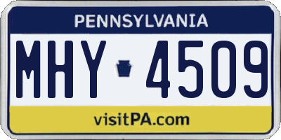PA license plate MHY4509