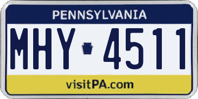 PA license plate MHY4511
