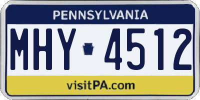 PA license plate MHY4512