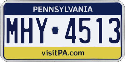 PA license plate MHY4513