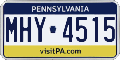 PA license plate MHY4515