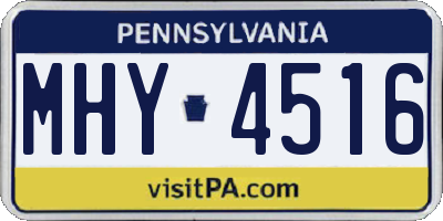 PA license plate MHY4516
