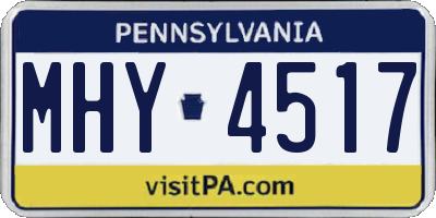 PA license plate MHY4517