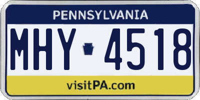 PA license plate MHY4518