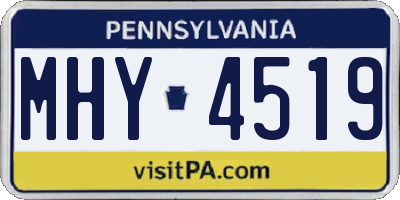 PA license plate MHY4519